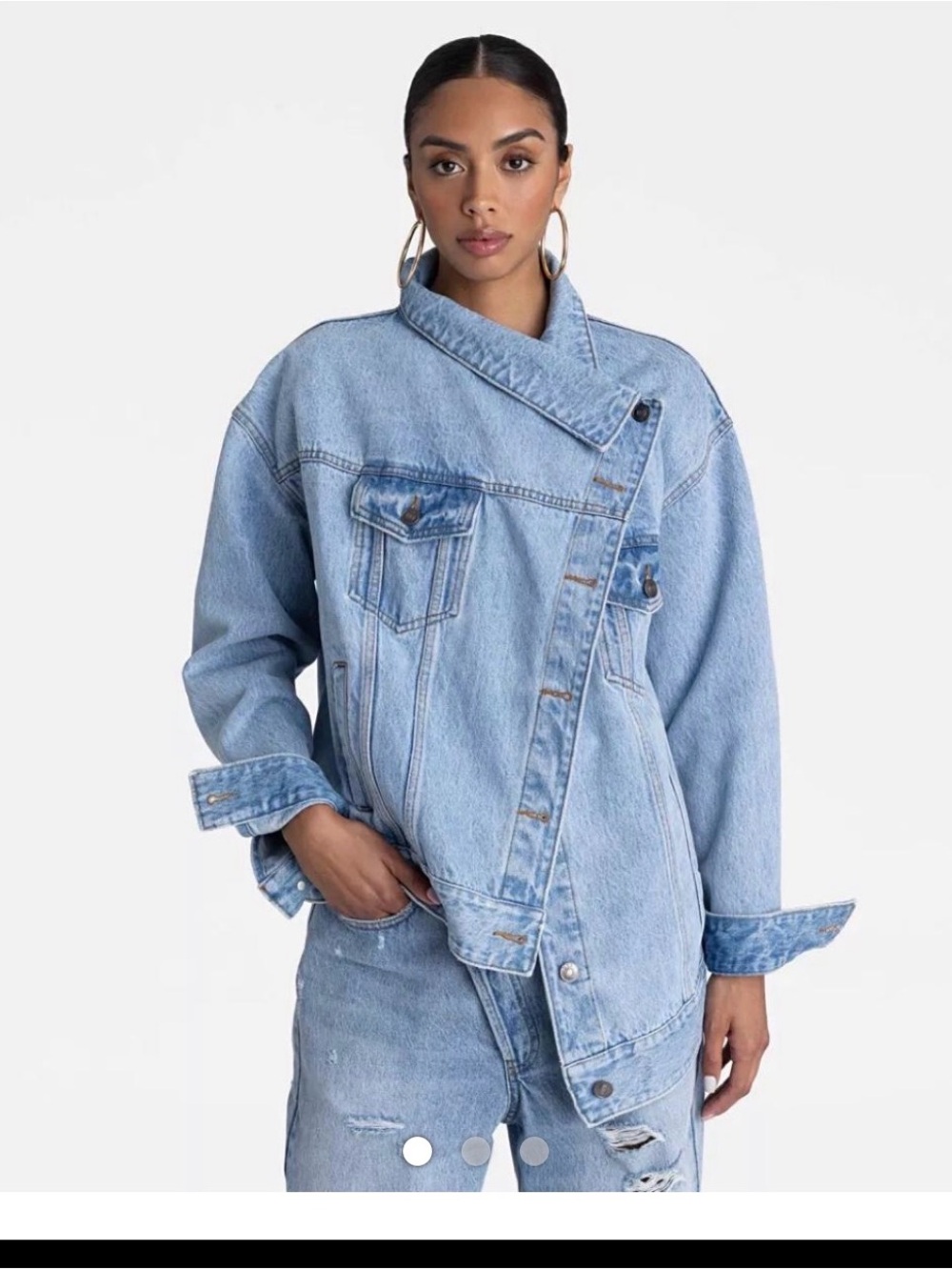 KBB Kahlana Light Blue Denim Jacket - Womens Oversized Jean Jacket